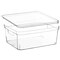 Basicwise Clear Storage Container with Lid For Kitchen Pantry Cabinet & Fridge Storage For Organizing Snacks Produce Supplies Or Essentials Durable Bin For Home Dorm Apartment Or Office Use